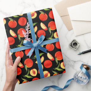 Papel De Presente Padrão de Pêssego Doce de Verão Kawaii