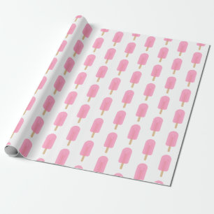 Papel De Presente Padrão de picolé cor-de-rosa