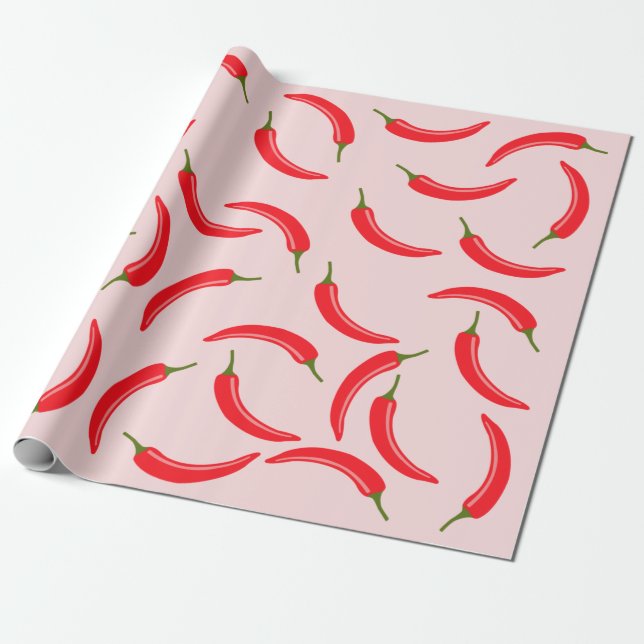 Papel De Presente Padrão de Picy Red Chili (Desenrolado)