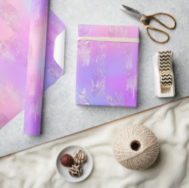 Papel De Presente Padrão de pinceladas iridescentes rosa e roxo