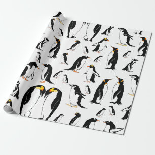 Papel De Presente Padrão de Pinguins