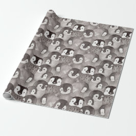 Papel De Presente Padrão de Pinguins de Bebê Bonito