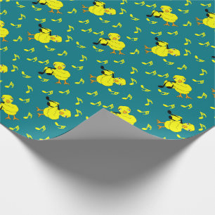 Papel De Presente Padrão de Pintinho de Nota de Música