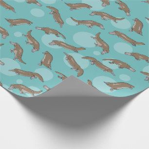 Papel De Presente Padrão de Platypus em forma de bico