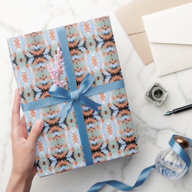 Papel De Presente Padrão de Pontas Fendidas Abstratas e Pastéis Suav (Presentear)