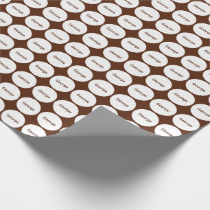 Papel De Presente Padrão De Pontos Brancos Em Castanho Com Nome
