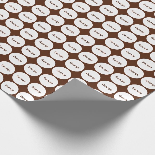 Papel De Presente Padrão De Pontos Brancos Em Castanho Com Nome (Ponta)