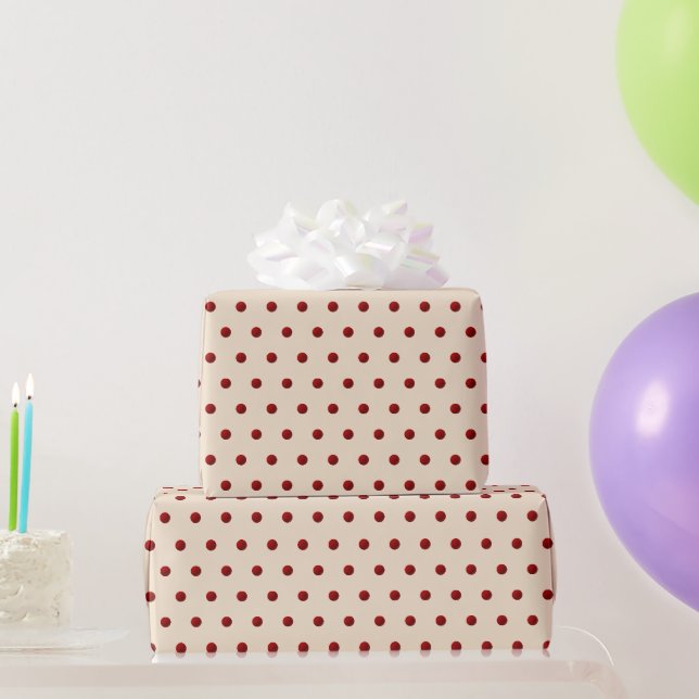 Papel De Presente Padrão de Pontos de Brilho Vermelho Natal  (Presentes para festas)