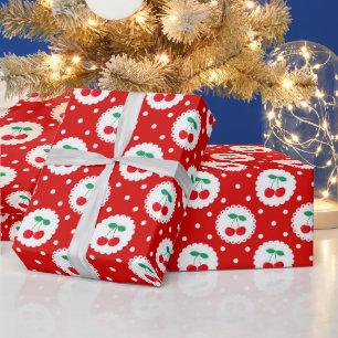 Papel De Presente Padrão de Pontos de Cereja – Presente e Decoração 