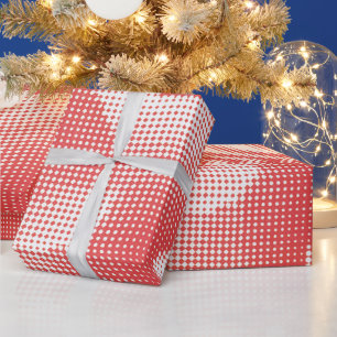 Papel De Presente Padrão de Pontos de Meia-Tinta em Arte Pop Vermelh