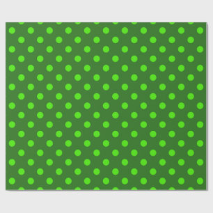 Papel De Presente Padrão de Pontos Verde Escuro em Verde 