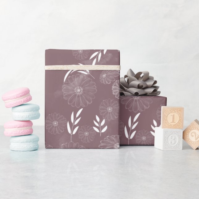 Papel De Presente Padrão de Portas de Flor Selvagem (Chá de bebê)