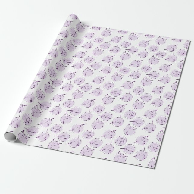 Papel De Presente Padrão de poses de ioga (Desenrolado)