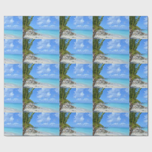 Papel De Presente Padrão de praia tropical turquesa linda