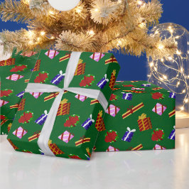 Papel De Presente Padrão de Presentes de Natal