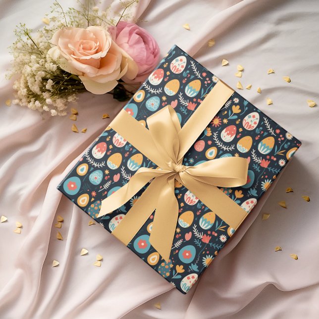 Papel De Presente Padrão de Primavera de Ovo de Páscoa (Criador carregado)
