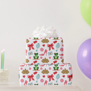 Papel De Presente Padrão de Princesa de Conto de Fadas