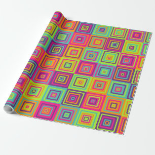 Papel De Presente Padrão de Quadrados
