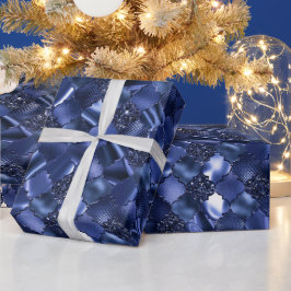 Papel De Presente Padrão de Quatrefoil de marinho Azul-Marrocos