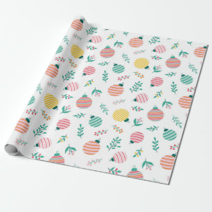 Papel De Presente Padrão de Ramais e Ornamentos