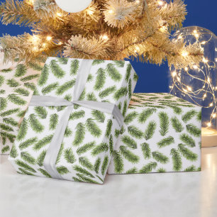 Papel De Presente Padrão de ramificação sempre verde