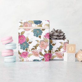 Papel De Presente Padrão de Rapariga de Aniversário