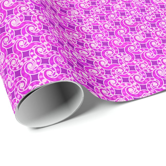 Papel De Presente Padrão de redemoinho abstrato - tons de roxo (Ponta do rolo)