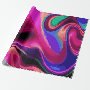 Papel De Presente Padrão de redemoinho de tinta multi-colorida – pre