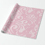 Papel De Presente Padrão de Renda Rosa Bonito<br><div class="desc">Este design foi criado através de arte digital. Clique em personalizar para alterar a cor do fundo.</div>