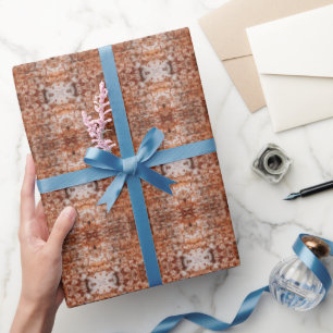 Papel De Presente Padrão de repetição em mídia mista de foto de cort