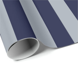 Papel De Presente Padrão de risca azul-claro azul-Marinho Elegante
