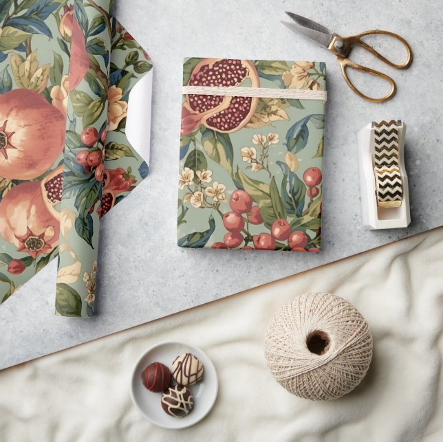 Papel De Presente Padrão de romã Fruit de William Morris (Artesanato)