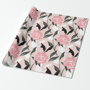 Papel De Presente Padrão de rosa cor-de-rosa