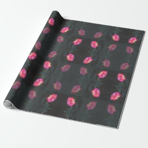 Papel De Presente Padrão de Rosas Cor-de-Rosa
