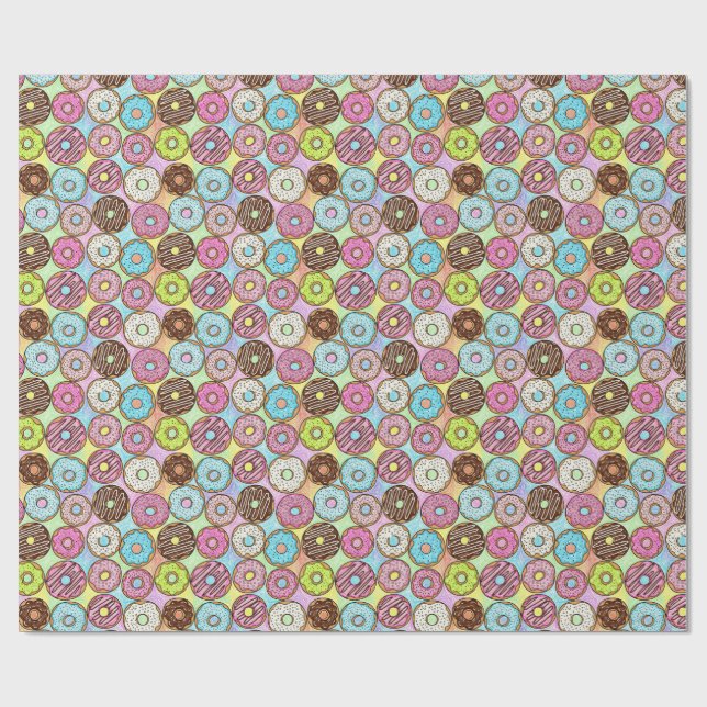 Papel De Presente padrão de rosquinha (Aberto)