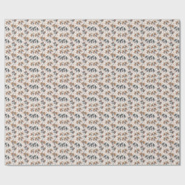 Papel De Presente Padrão de Rosto de Cachorrinho Fofo Design para Cr