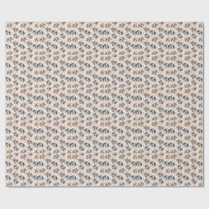 Papel De Presente Padrão de Rosto de Cachorrinho Fofo Design para Cr