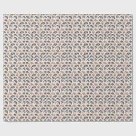 Papel De Presente Padrão de Rosto de Cachorrinho Fofo Design para Cr
