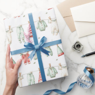 Papel De Presente Padrão de Roupa de Elfo 