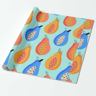 Papel De Presente padrão de safra. Fruta de verão de citros. illustr