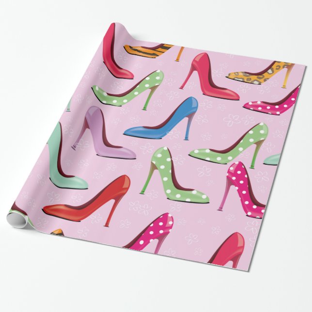 Papel De Presente padrão de salto alto (Desenrolado)
