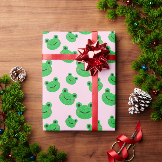 Papel De Presente Padrão de Sapo Cute (Presente de Natal)
