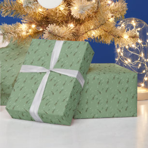 Papel De Presente Padrão de Saxofone Alto em Verde