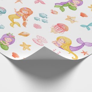 Papel De Presente Padrão de Sereia