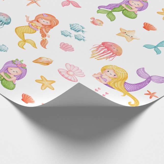 Papel De Presente Padrão de Sereia (Ponta)