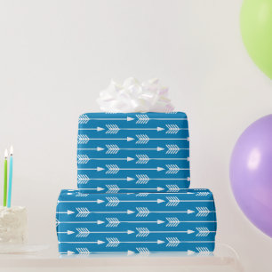 Papel De Presente Padrão de setas azuis cobalto