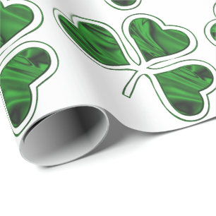 Papel De Presente Padrão de Shamrock irlandês