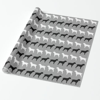 Papel De Presente Padrão de Silhuetas do Spinone Italiano
