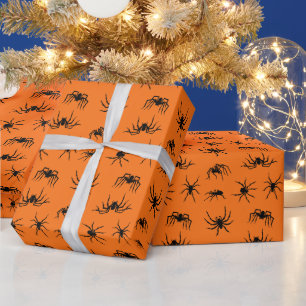 Papel De Presente Padrão de Silhuettes de Aranha