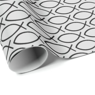 Papel De Presente Padrão de Símbolo Cristão Ichthys